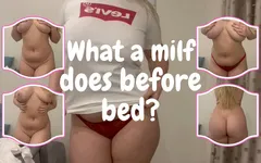 Sarışın bekar orta yaşlı seksi kadın yatmadan önce ne yapıyor