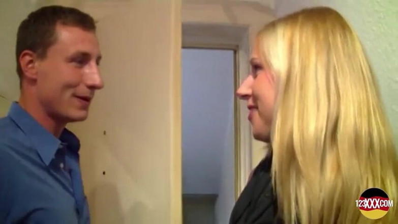 123XXX - 100% Amateurs: Sexy German Blonde with Round Boobs Enjoys Jumping on a...