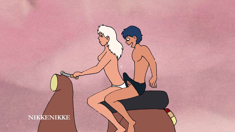 Nikkenikke animation: Giovane Studentessa Araba E Bellissima Bionda: Sexy Sexy Sullo Scooter.