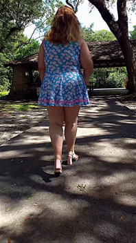 Jamdown26_da0603 - Hot Sexy BBW Walking Outdoors in the Park Wearing Mini Dress and Heels