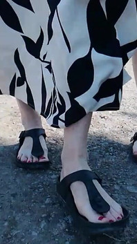 Barefoot in Birkenstocks in Nature