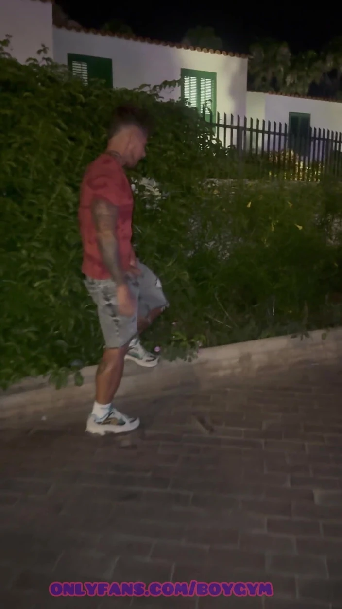 Playing Naked in Public with Piss Until Cum