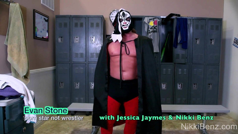 Nikki Benz: Nikki Benz and Jessica Jaymes take on wrestler backstage.