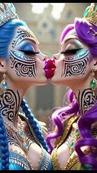 Beautiful Elves Princess Kissing, Ai Animation