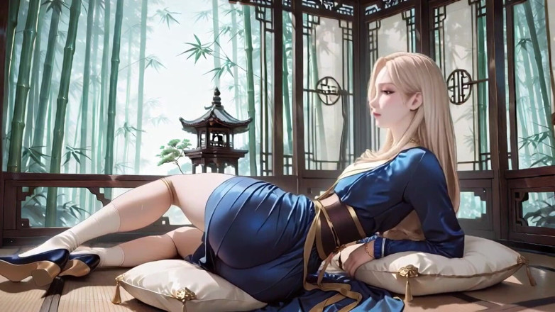 Tay Swift X: Blondă în halate de mătase! Leneș lounging pe o veranda de...