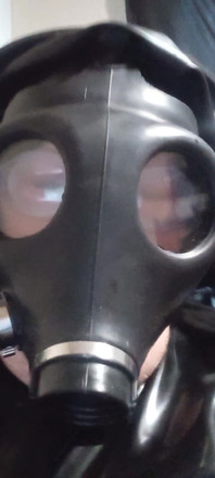 Gasmask Latex Tracksuit Cum