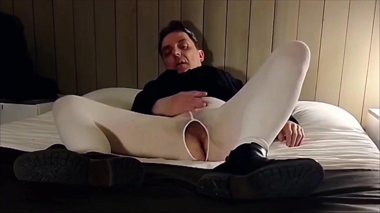 Joy Stardust: Ass Exposure and Anal Play in Open White Pantyhose