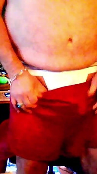 Cam Sex! Bear Jerks on the Web in a White Jock