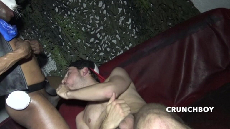 Raw sex with friends from France: Creampied in Backroom