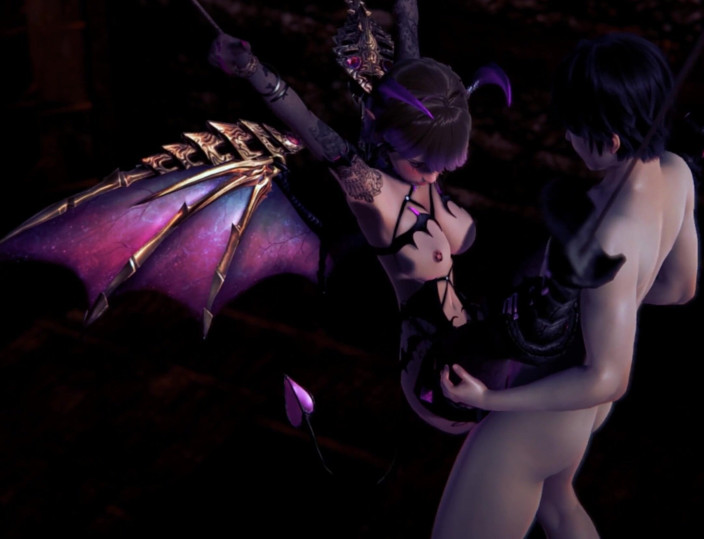 Waifu club 3D: Succubus dapat creampie pepek di aras BDSM