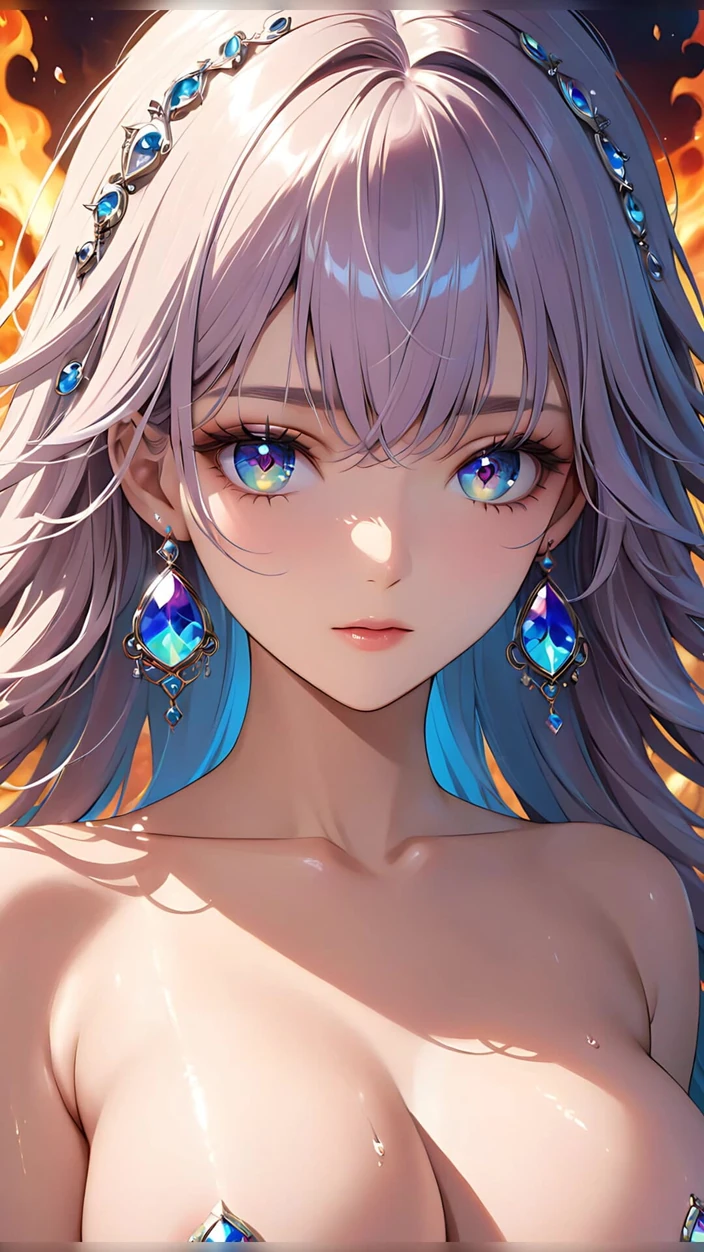 LustRender: Dream Reflections: a Beautiful Young Woman with Iridescent Eyes