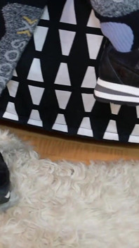 Bold & Unique: Sweaty Ski Socks, Sneakers & Black Jeans Tease