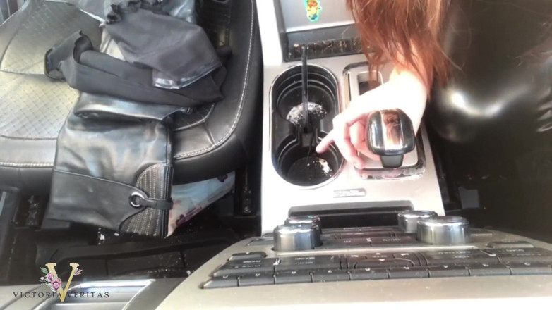Victoria Lotus: Riding Stick Shift and Squirting in My Car Leather Fetish...