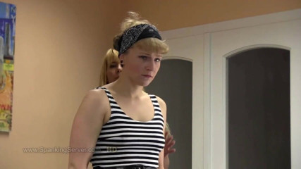Spanking Server: Sara,sexy blonde in the gym gets bare back whip
