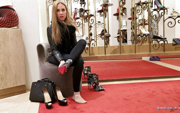 Angie Lynx official: Louboutin mağazasında yüksek topuklu ayakkabılar satın almayı hayal edin