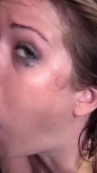 Blonde Slut Gets Her Face Fucked Hard and Covered in Cum