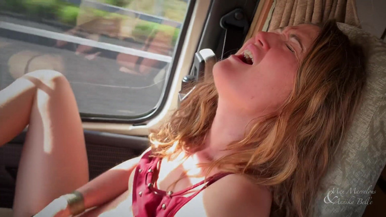 Max and Annika: Selfpleasure with Hughe Orgasm at the Passenger Seat While Driving