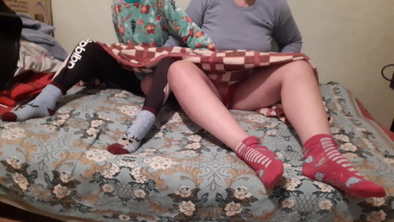 Lesbian-candys: We Mutual Masturbate Under the Covers While Our Stepparents Watch...