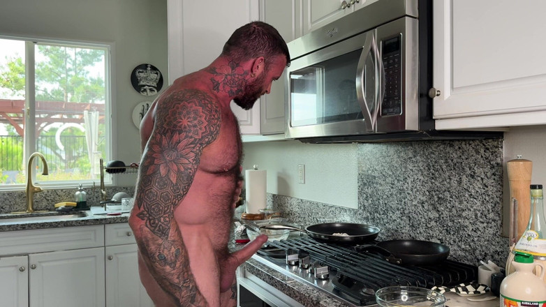 Huge Ajax: Sexy Chef Cooks with a Boner and Cups