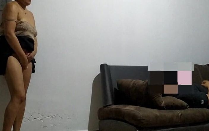 Katerine: Stepbrother Masturbating on the Couch!