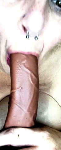 Lamiendo la cabeza de esa gran polla que está encima con un coño goteando mojado