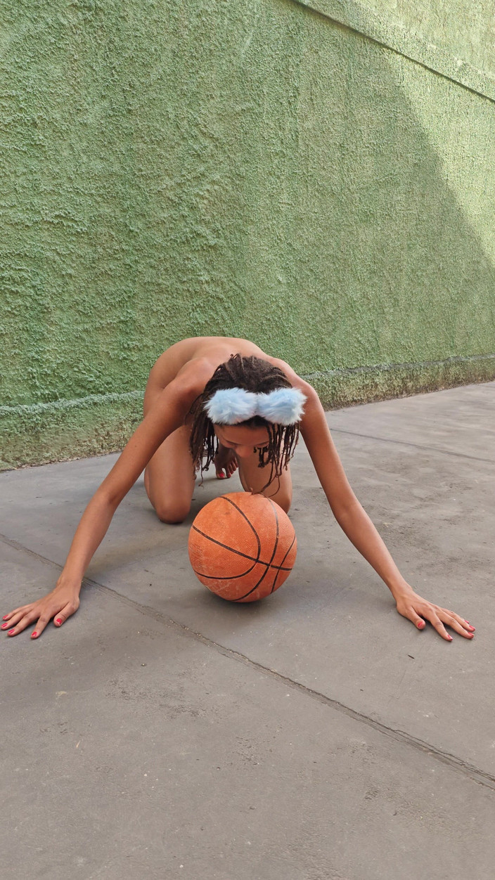 Lily Slav: Submissive Playing Like a Pet in the Yard