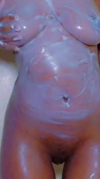 Sexy Ebony Vee's Royal White Lotion Cream Show