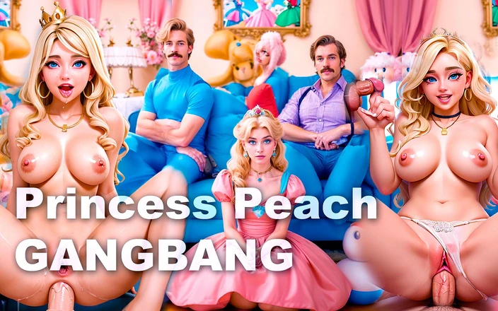 AI Fantasy Porn: Bukkake gangbang cartoon princess peach &amp;super mario Bros. 3D animação adulto cartoon