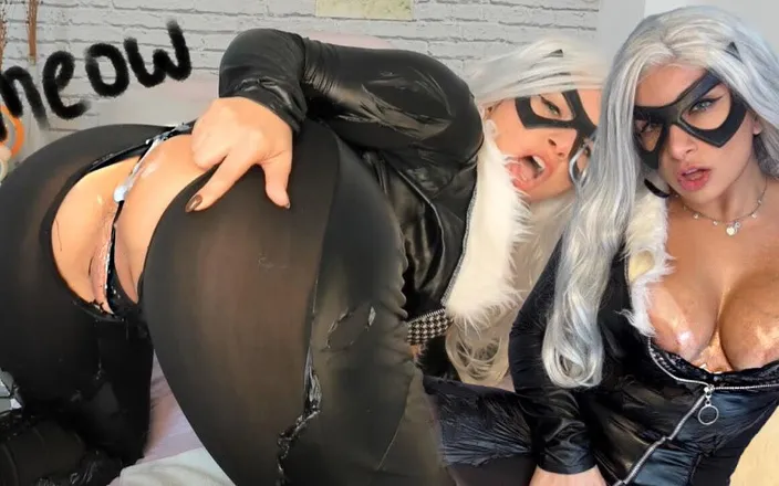 Emanuelly Raquel: Black Cat Cosplay DP Dirty Talking Anal Sex BBC