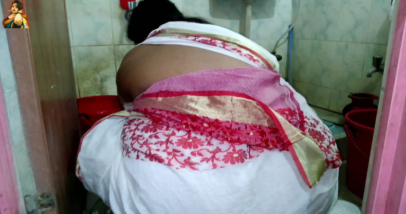 Aria Mia: Aditi Stepaunty Washing Clothes Without a Blouse When Neighbor Boy...