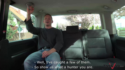 Take Van: Drivers hot friend fucked in the back on drivinig van