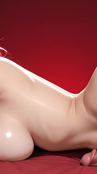 Sensual Solo Futa on Back Taking Deep Vegetable While Jerking off