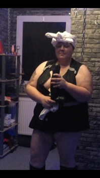 Sexy Housewife in a Lab Coat Cleans Intensively with Sexy Dildos