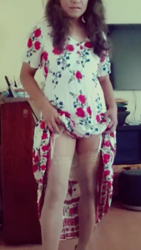 White Flowery Print Dress