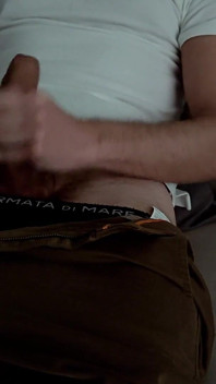 Dad Is Shameless When He's Home Alone and Cums on His Clothes