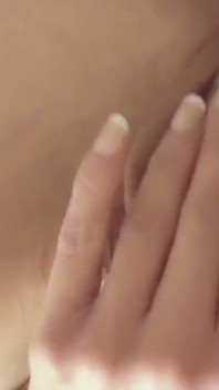 Busty Brunette Films Herself - Fingering in the Bathroom Mirror