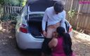 Mommy&#039;s fantasies: Мінет в машині - чоловік-рогоносець знімає свою дружину з молодим чоловіком