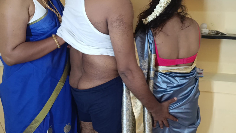 Inba: Housewife and Maid Threesome in Living Room