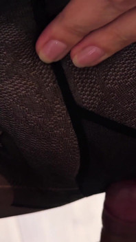 GILF Puts on Black Pantyhose and Gives Head at a Casting
