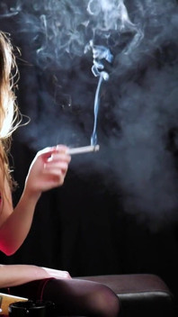 Russian Beauty Lost in Cigarette Smoke Haze