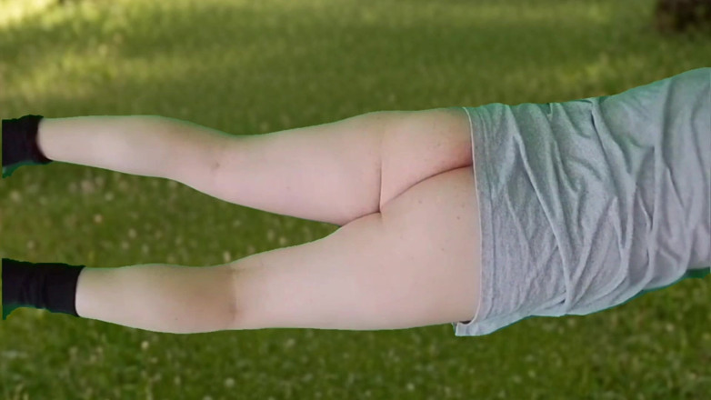 Kitty_Cross: 888 White Pretty Femboy on Green Grass Booty Soft Body...