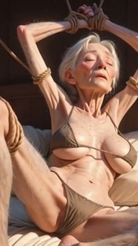 Old Granny Rope Bondage - Tight Pussy Needs to Be Filled