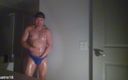 Xian Quatro: Bastian Kross in Speedos, Oiled up and Jerking off!