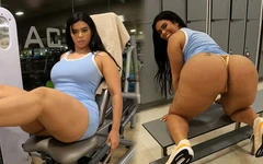 Enorme rabo brasileiro puta é fodida na academia duro