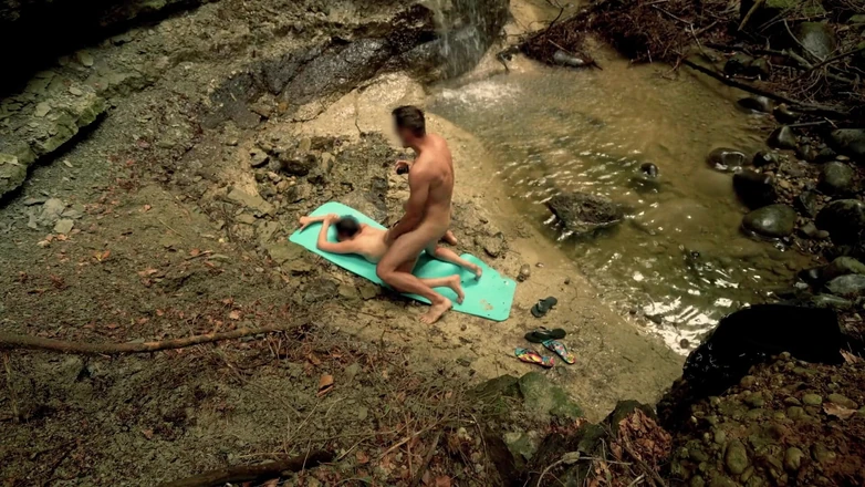 Hottest Pleasure: Intimate Sex Next to a Waterfall - Squirting and Creampie Cumshot!...