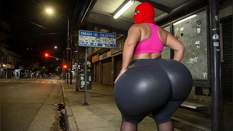 Animate golden: Big ass gym girl w obcisłych ubraniach treningowych zostaje obserwowana