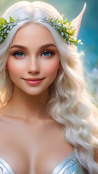 Ai artistique nue, une belle femme tient un perce-neige avec des bijoux couleur diamant blanc arctique