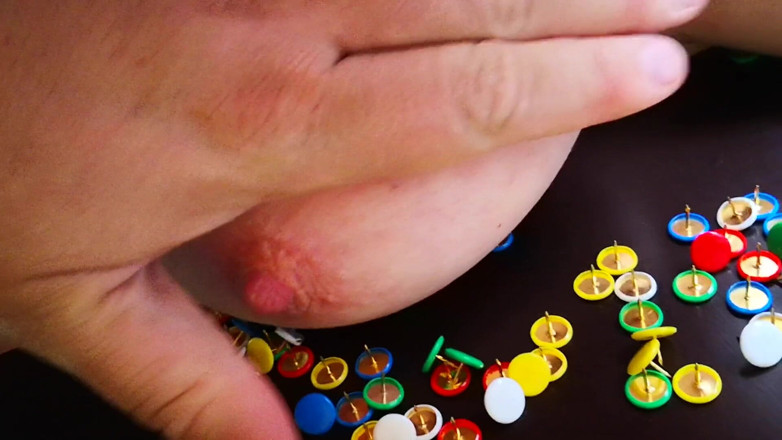 Bouncy Tits Action: Push my nipples into thumbstacks