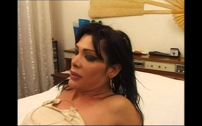 Shemale World: Busty Latina Shemale Ass Fucked and Cumshot on Tits by...