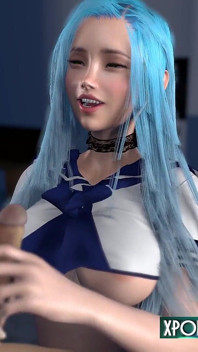 Vollbusiges asiatisches schätzchen handjobs und cumshots - 3D Hentai japanisch